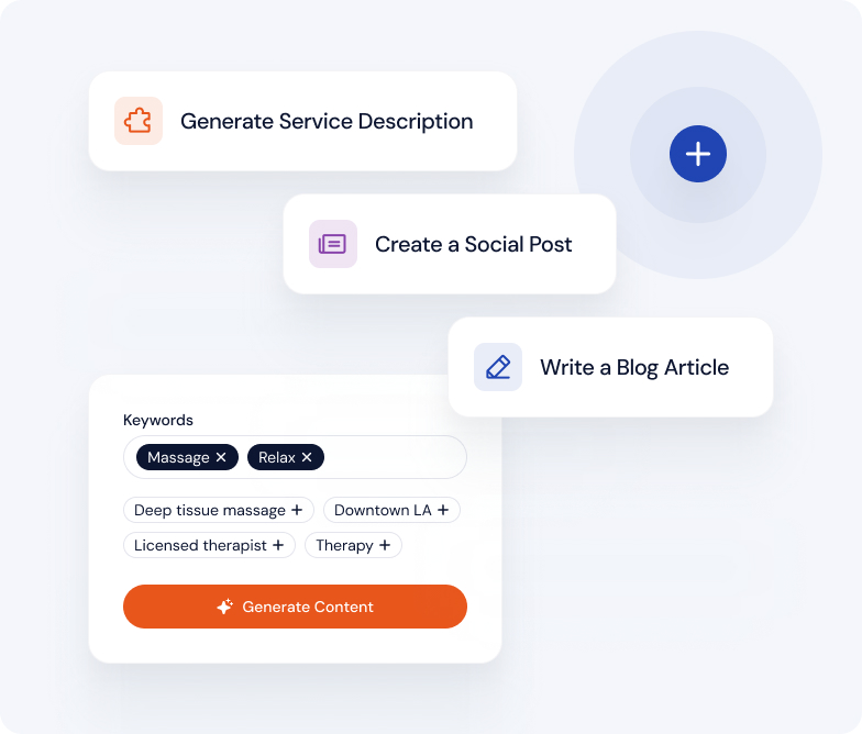 Surfa dashboard displaying AI-generated Google Business posts feature with automated content creation interface